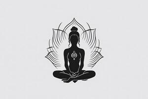 meditazione yoga umano nel loto minimalista logo orientale divinità generativo ai foto