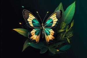 bellissimo colorato farfalla logo generativo ai foto