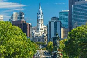 Filadelfia centro città orizzonte, paesaggio urbano di Pennsylvania foto