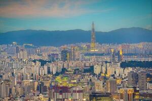 centro Seoul città orizzonte, paesaggio urbano di Sud Corea foto