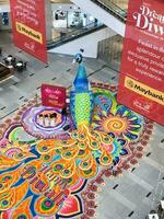 bukit Bintang, Malaysia novembre 1, 2018 il kolam o riso arte per indù Festival di Deepavali a padiglione centro commerciale. è uno di il maggiore e grandioso Questo anno. foto