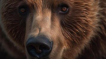 il sguardo fisso di il Marrone orso foto