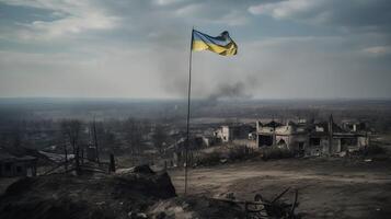 il resilienza ricamato nel blu e giallo foto