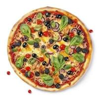 peperoni Pizza isolato su bianca sfondo, creare ai foto