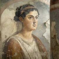 affresco ritratto di donna a partire dal pompei rovine, antico Roma, Italia, creare ai foto