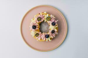 sfondo di colorato torte con frutta- vicino su di torte foto