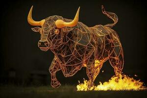 fuoco scultura di un' Toro , creare ai foto