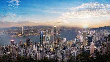vista panoramica sullo skyline di hong kong
