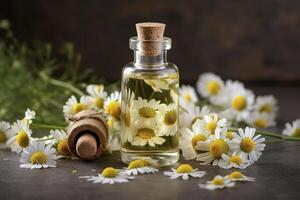 erba essenziale olio aroma Bootle e foglia , generativo ai foto