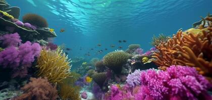 bellissimo mare scogliera sfondo. illustrazione generativo ai foto