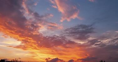 panoramico sera cielo e nuvole nel il mattina sfondo generativo ai foto