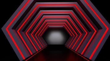 Rendering 3D di tunnel rosso astratto foto