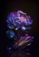 fleur de loto lumineuse de nuit foto