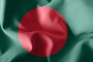 3D rendering illustrazione bandiera del Bangladesh sventolare sullo sfondo della bandiera del vento foto