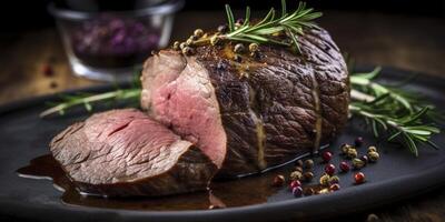 arrostito Manzo filetto di manzo carne generativo ai foto