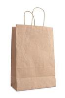 shopping bag di carta riciclata isolato su sfondo bianco foto
