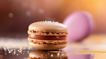 un macaron con sfocatura sfondo foto