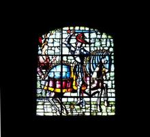 città, nazione, mm gg, aaaa - finestra di vetro colorato guerriero medievale