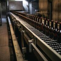 trasportatore con bottiglie vino produzione ai generato foto
