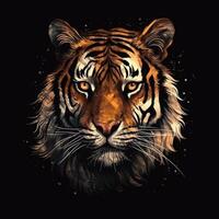 epico tigre testa illustrazione ai generato foto