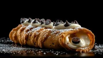 un cannoli con sfocatura sfondo foto