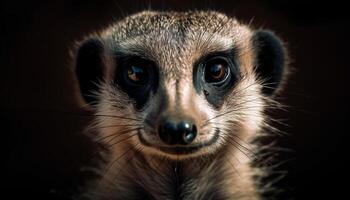 vicino su ritratto di carino lemure fissando generato di ai foto