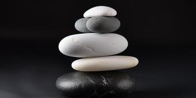 pila di roccia zen pietra con sfondo ai generato foto