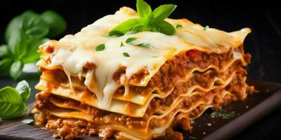 delizioso Lasagna ai generato foto