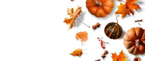 autunno autunno piatto posizione, superiore Visualizza creativo modello disposizione. foto