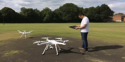 aereo meraviglie fuco nel azione ai generato foto