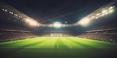 stadio con molte di leggero ai generato foto