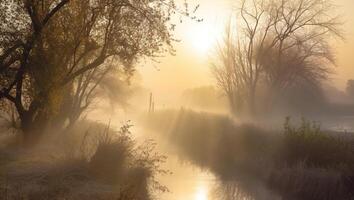 bellissimo naturale paesaggio ai generativo foto