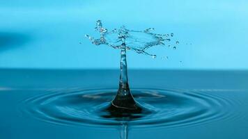 acqua gocciolina far cadere spruzzo collisione gocciolante pilastro riflessione rifrazione foto