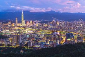 vista panoramica della città di taipei foto