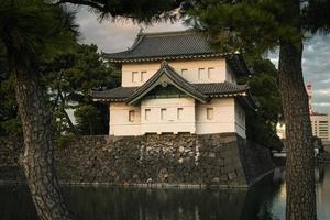 castello di edo a tokyo, giappone in inverno foto