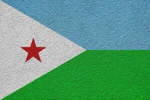 bandiera di repubblica di Gibuti su un' strutturato sfondo. concetto collage. foto