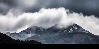 nube avvolto montagna maestà ai generato foto