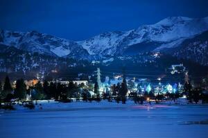 inverno notte nel estes parco foto