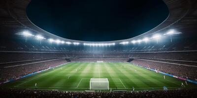 stadio con molte di leggero ai generato foto