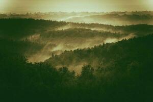 nebbiose colline della Polonia foto