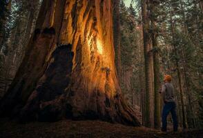 esplorando gigante sequoia foresta foto