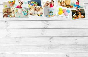 un' pila collage di Pasqua fotografie su bianca sfondo