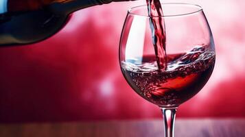rosso vino scrosciante in vino bicchiere illustrazione ai generativo foto
