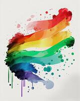 acquerello arcobaleno bandiera. illustrazione ai generativo foto