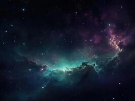 notte cielo universo pieno con stelle e nebulosa galassia astratto cosmo sfondo. foto