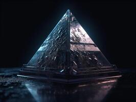 futuristico astratto piramide geometrico sfondo creato con generativo ai tecnologia foto