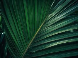 bellissimo verde palma le foglie sfondo. tropicale natura concetto. selettivo messa a fuoco. creato con generativo ai tecnologia. foto