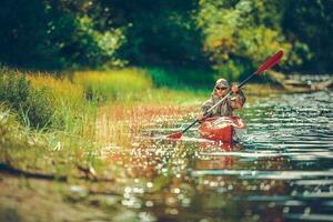 panoramico fiume kayak foto