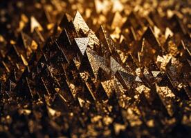 futuristico astratto d'oro piramide geometrico sfondo creato con generativo ai tecnologia foto