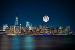 nuovo York città chiaro di luna foto